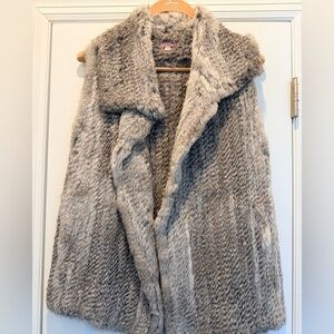 Calypso St. Barth Rabbit Fur Vest in Silver Gray
